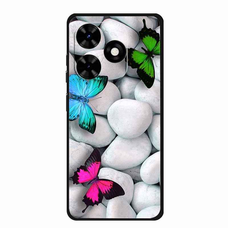 For Tecno Spark Go 2024 Case Luxury TPU Silicone Soft Back Cover Phone Cases for Tecno SparkGo 2024 BG6 Shockproof Flower Fundas