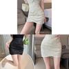 Cotton Blend Irregular Ruffle Mini Skirt With Sequins For Women Spring