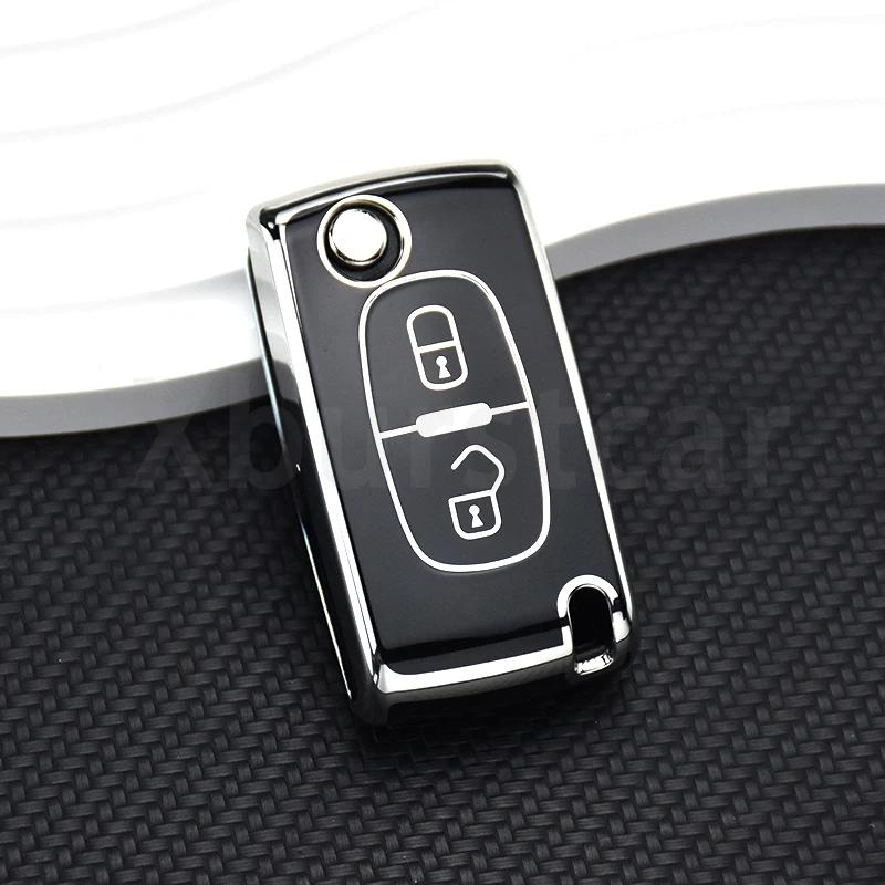 2/3 Buttons Auto Shell Fob for Peugeot 107 207 307 308 407 607 3008 5008 for Citroen Xsara C5 C6 C8 TPU Car Flip Key Case Cover