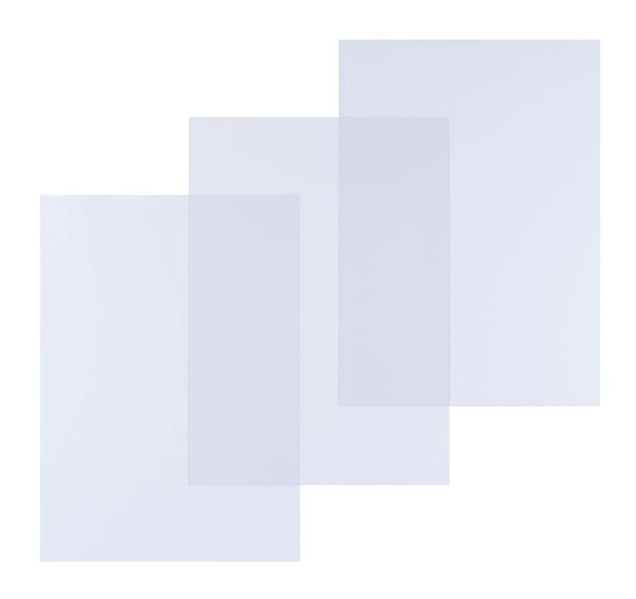 Pack petites fournitures pavo - 8032327 - boite de 100 couvertures de reliure en polypro mat 300 microns a4, non transparente