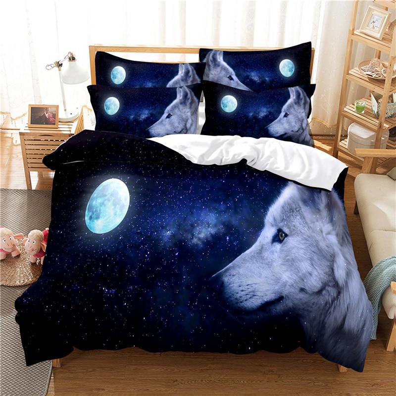 3D Printing Wolf Soft with Soft Fabric Duvet Cover - Wolf featuring Mechanical Eye, for Children Kids, Tens & Adult Peoples