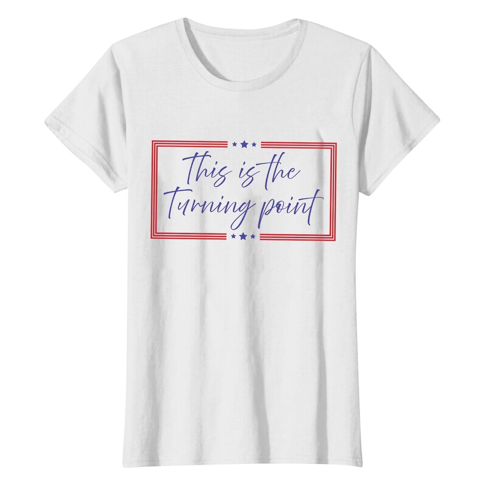 

Женская повседневная футболка с круглым вырезом и принтом XXL белый