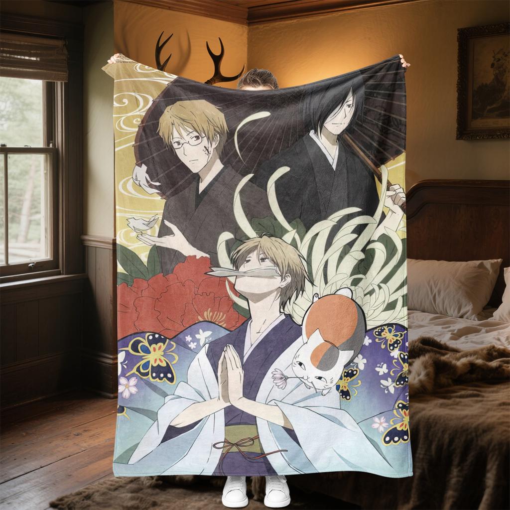 Natsume's Book of FriendsPlush Blanket Soft Comfortable All Seasons Perfect Sofa Office Naps Outdoor Travel Makes Great Gift