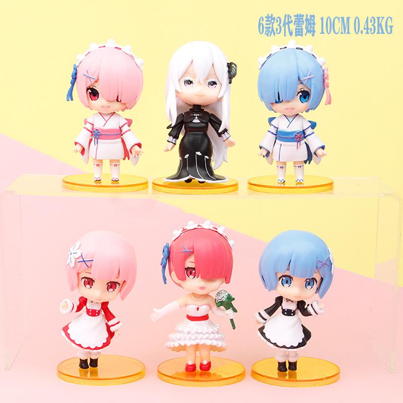 

Фигурка Красивая Модель Рем в Свадебном Платье и Кимоно Горничной для Украшения Стола и Автомобиля Материал ПВХ