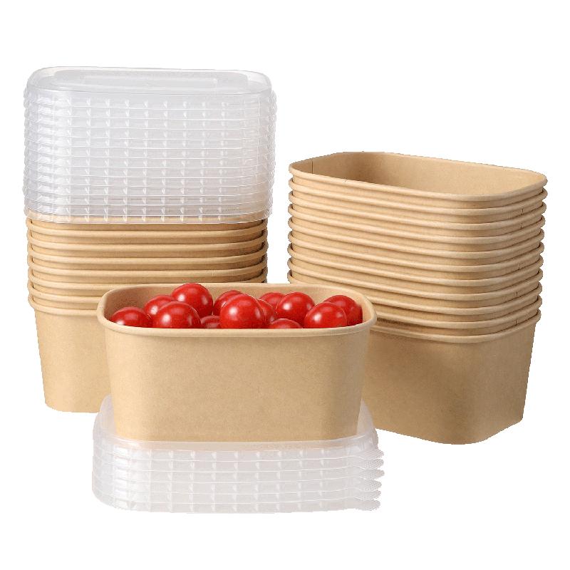 Meliya Disposable Kraft Paper Food Containers with Lids