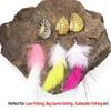 Bimoo 2pcs/5pcs Mix Bead Chain Eye  Hare Zonker Streamer W/Brass Sinker Spoon Lure Bait Set Decoy Bait Sequins Stinger Fishhook Spinner Fishing Lure