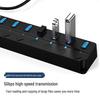 USB 3.0 7-Port Hub Extender for Laptop/Desktop Expansion and Charging