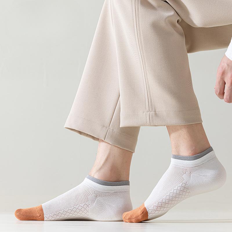 Spring and Summer Men's Short Socks: Blue Anti-drop and Invisible Socks, Thin Boat Socks