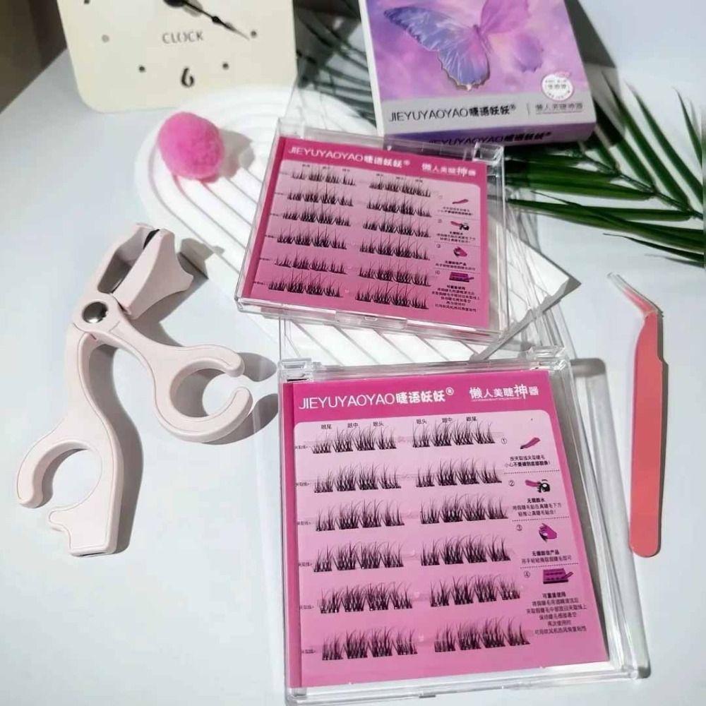 Sweet Adhesive False Eyelashes DIY Glue Free Fake Lashes Self-adhesive Lash Clusters  Women/Girls