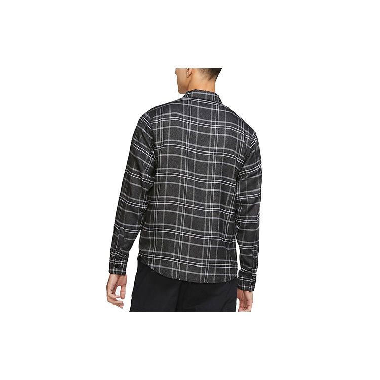 Nike SB Checkered Skateboard Casual Shirt Jacket Men Tops Black CK5316-010