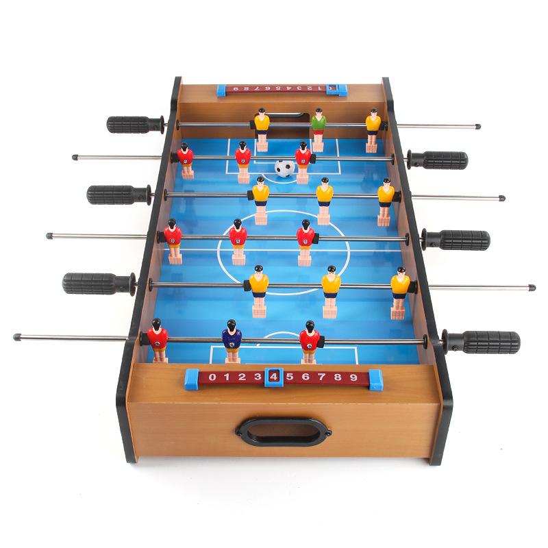 Multifunctional Wooden Table Football Ice Hockey 2-In-1, Double Competitive Entertainment Indoor Board Games Sports Toys