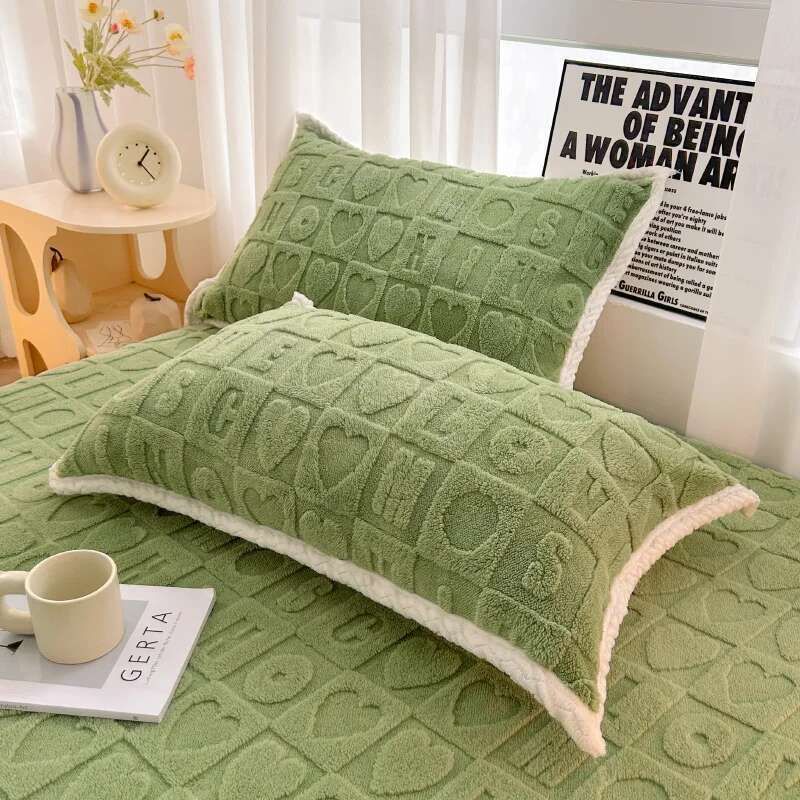 Solstice Velvet Pillowcase Set - 2pcs 48x74cm Winter Funda Almohada, Warm Cushion Cover for Home Bedding