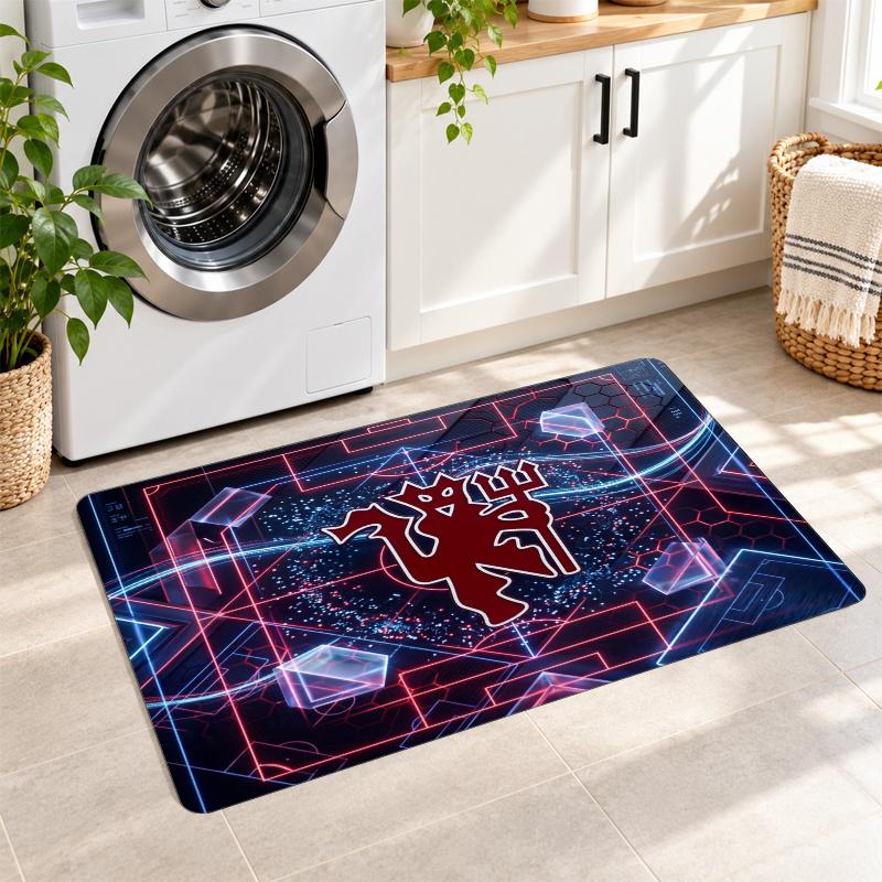 Flannel Kitchen Mat Manchester United Soft Area Rug Non Slip Floor Carpet Home Decoration