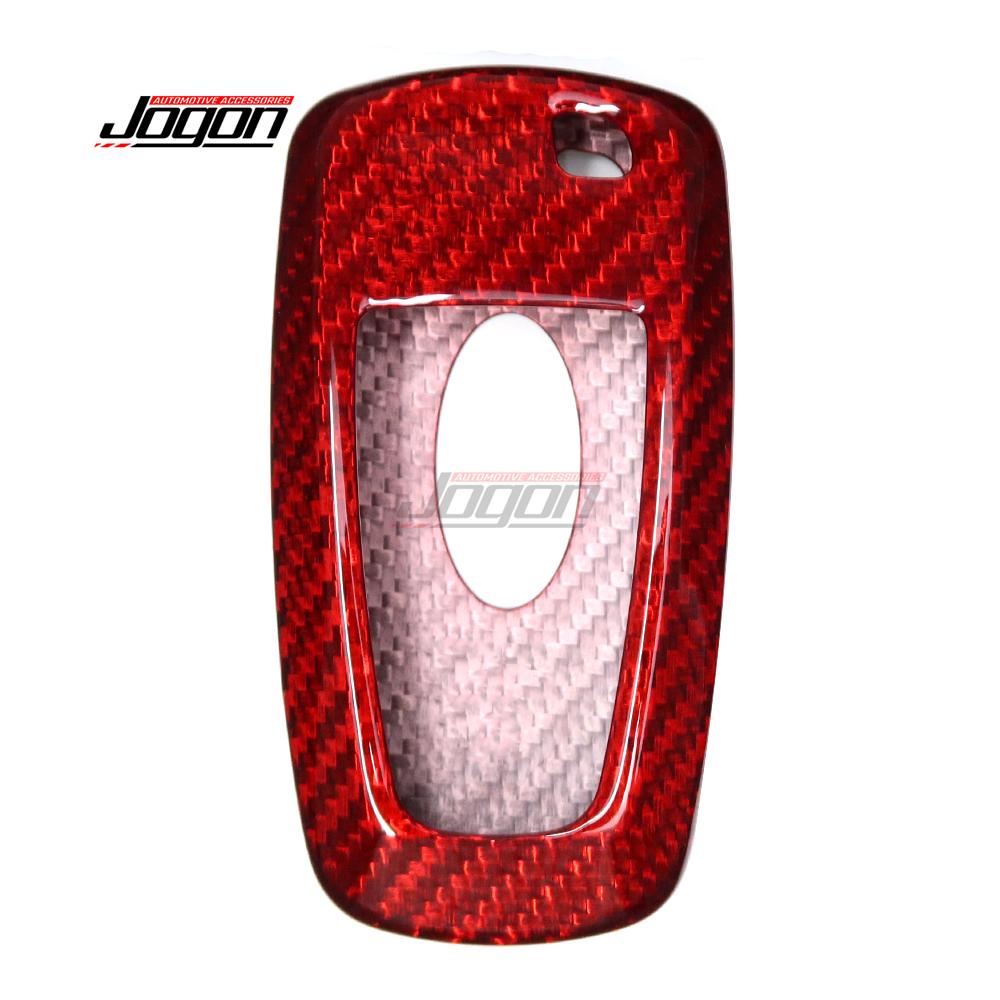 5-Buttons Car Key Fob Case For Mustang EcoBoost GT    2024 Carbon Fiber Exterior Remote Smart Key Case Holder Fob Red carbon