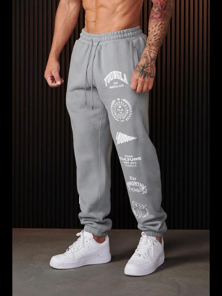 YOUNGLA Men's Cotton Printed Joggers - Gym, Sports, Casual Sweatpants
