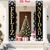 2pcs Merry Christmas FELIZ NAVIDAD Porch Banner 30x180cm, Carnival Theme Bilingual Holiday Hanging Decoration