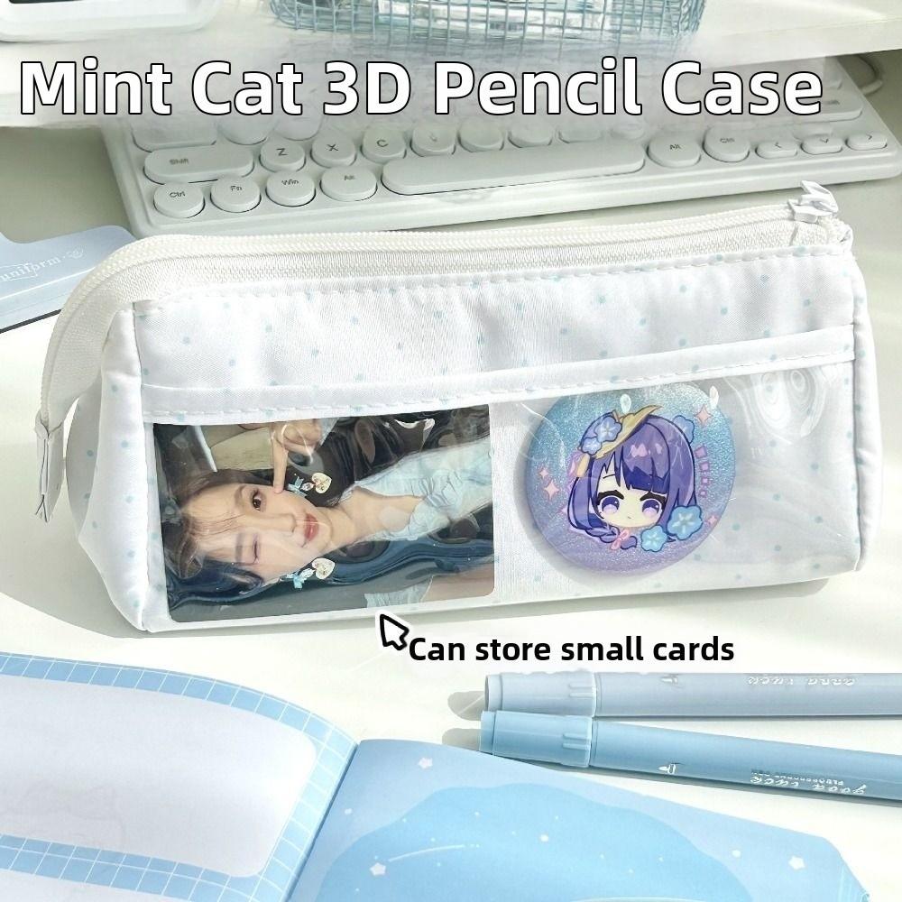 Cartoon Cute Cat Pencil Case Large Capacity Multi-layer Pen Bags Student Stationery Organizer Gifts