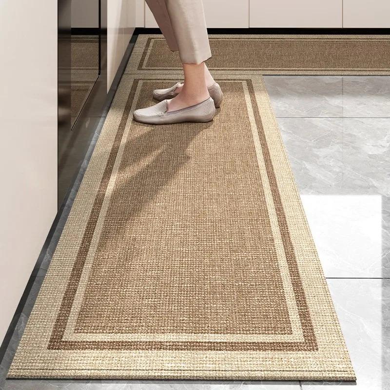 Kitchen Carpet Non-slip Floor Mat Long Carpets Wear-resistant Dust-proof Beige Rug Minimalist Home Decoration Rugs