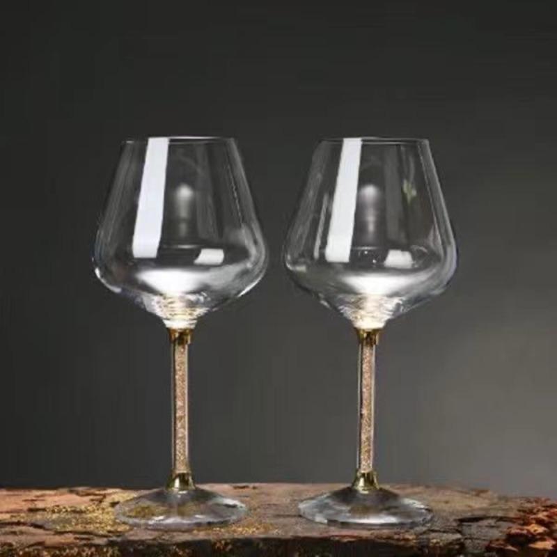 2pcs/set High-end Light Luxury Crystal Glass Goblet Red Wine Glass Champagne Glass Set Household Wine Glass Gift