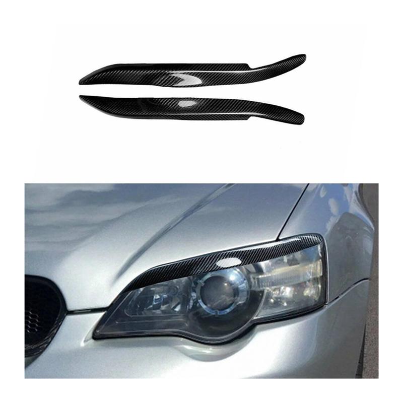 Headlight Eyelid Eyebrow Headlight Lens Cover Trim Carbon Fiber For Subaru Legacy 2004-2008 Accessories
