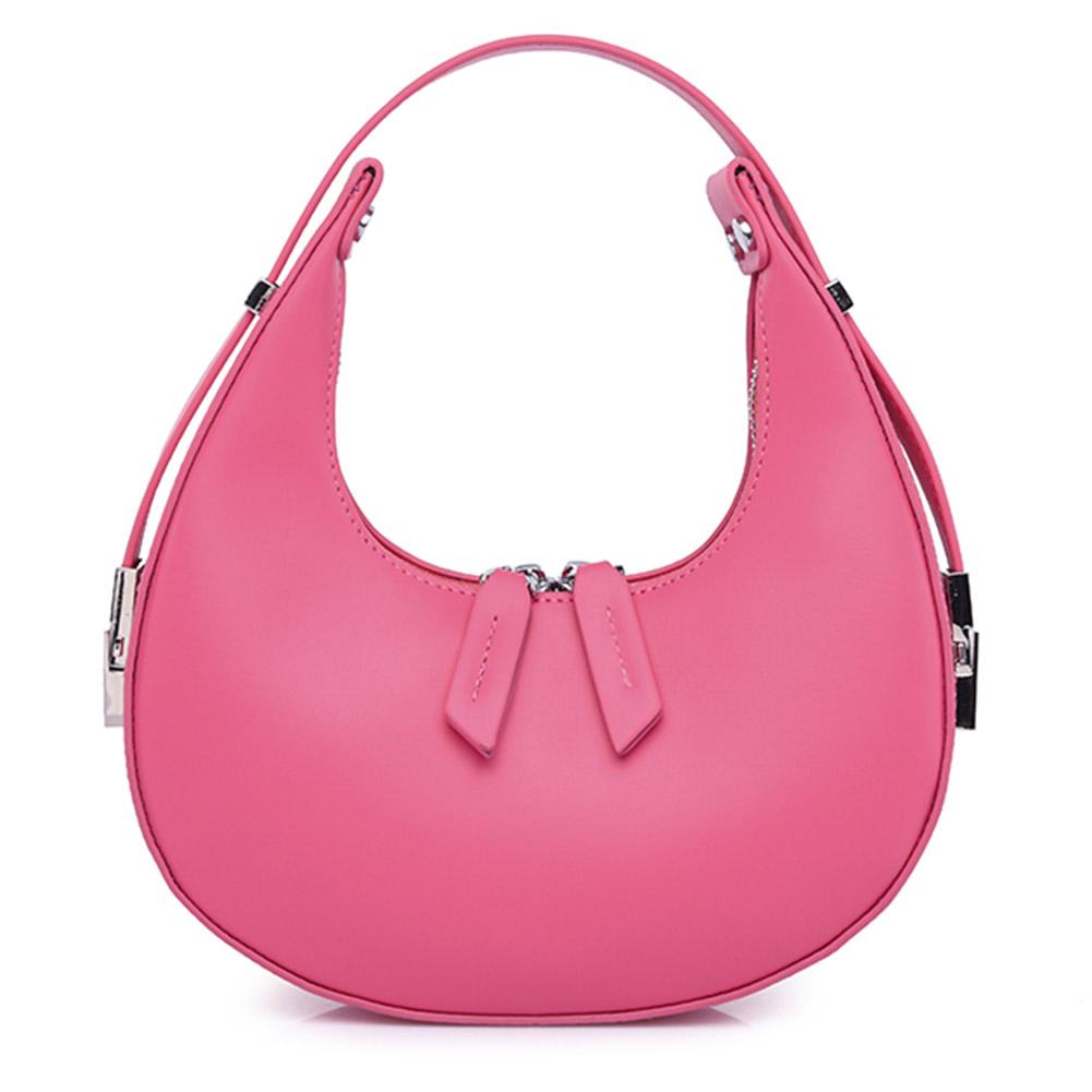 Cheap Fashion Leather Women Handbag Solid Crescent Hobos Shoulder Bags Pink 9M Joom
