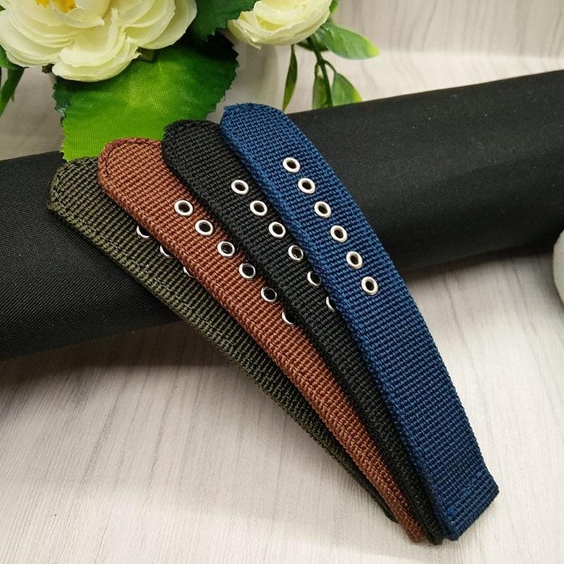 Nylon Mesh Klokkereimer Mote Svart Brun 20mm 22mm 24mm Dame Herre Sport Klokkereim Rustfritt Stål Spenne Tilbehør