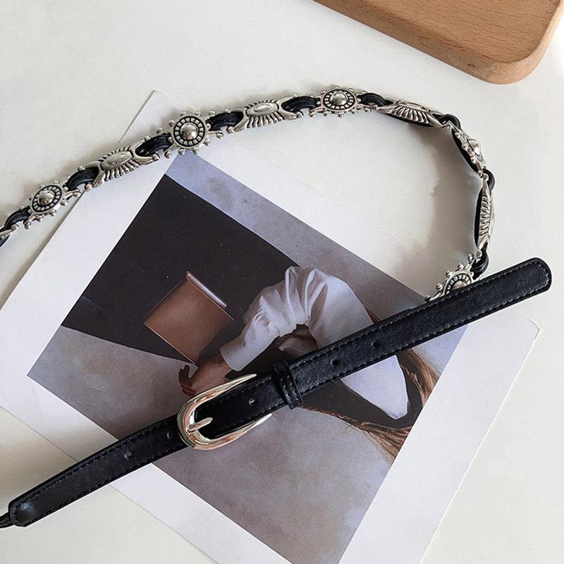 Mei Vintage engraved belt, belt, new versatile jeans accessories, high-end niche design waist chain