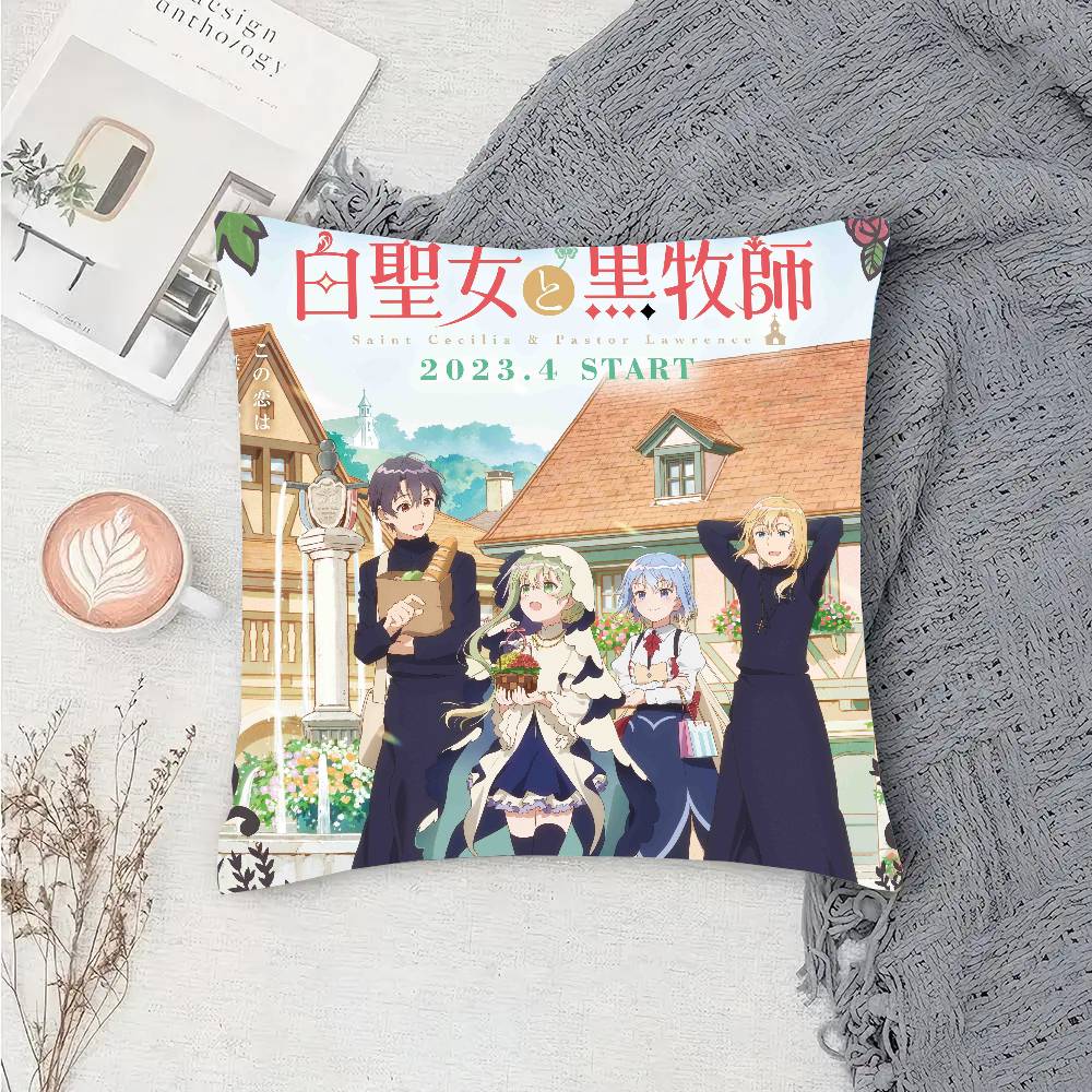 Saint Cecilia And Pastor L-Lawrence Anime Pillow Case Sofa Cushion Cover Room Home Decoration 30cm x 30cm