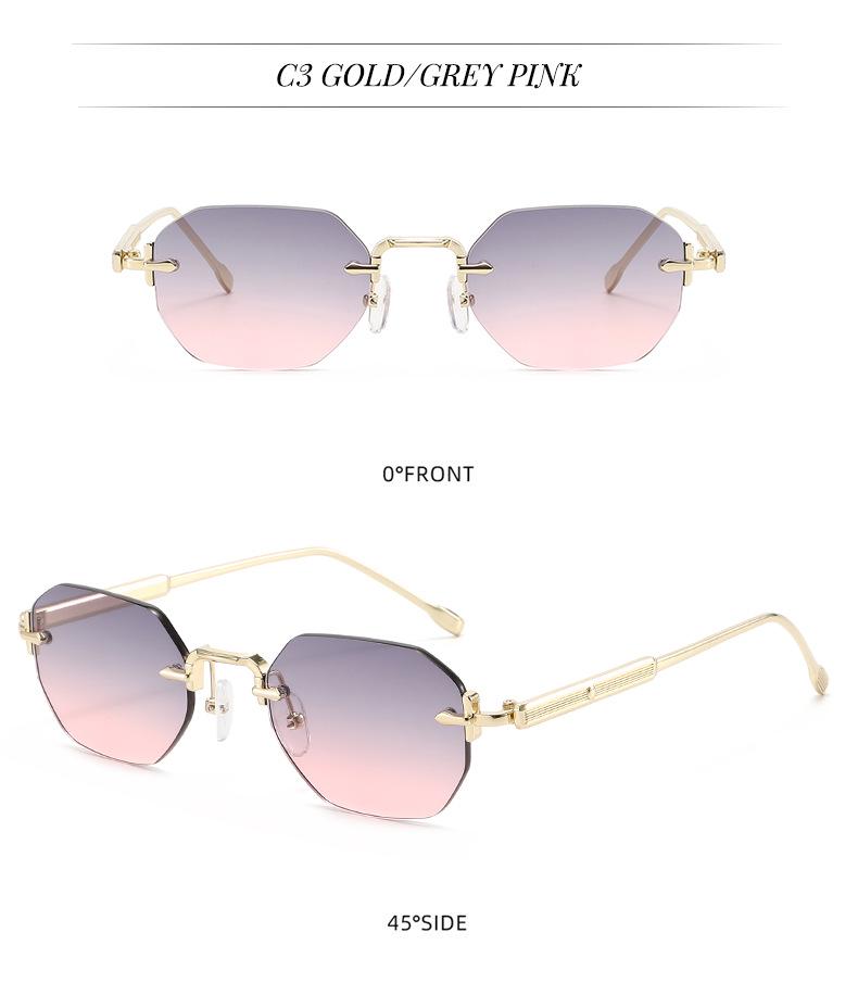 Sleek Rimless Cut-Edge Sunglasses - Stylish Women's Street Style & Sun Protection