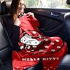 1pc. Hello Kitty Red Polka Dot Apple Design Blanket - Perfect for Home, Office, Outdoor Use, Gift Idea, Suitable for Al