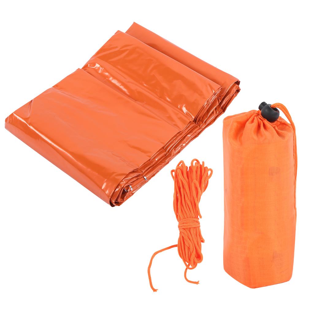 Outdoor Camping Tragbares Notzelt Schlafsack Warmhalten Wasserdicht Orange