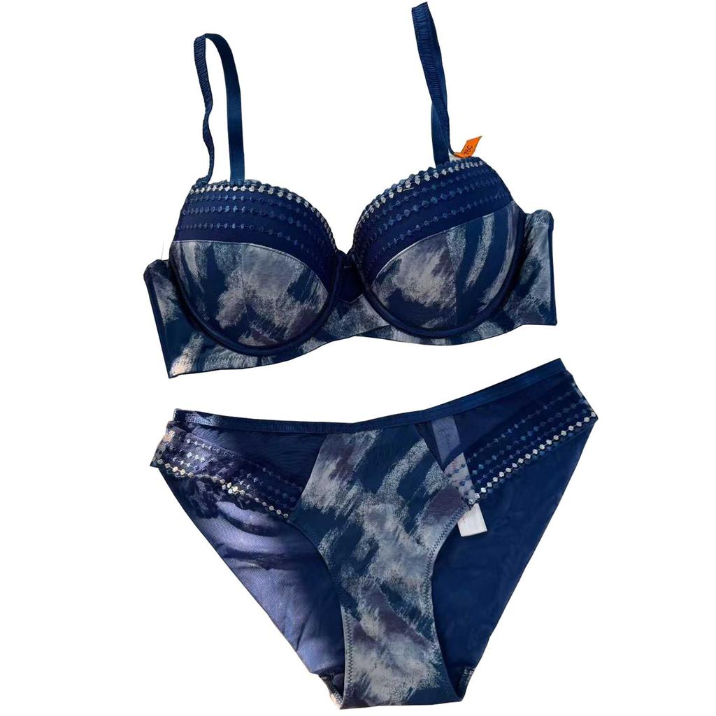 Women’s Bras Sets Tie-dye Underwear Sets Sexy Hollow-out Push Up Bras Panty Hot Girl Intimates