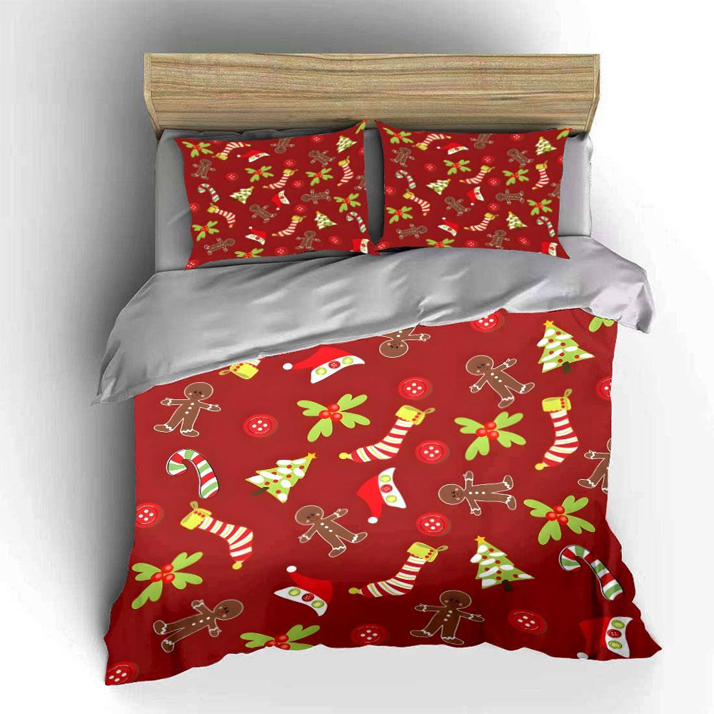 Festive gingerbread holiday charm Bedding sets Duvet cover sets Duvet covers Pillowcases(1*Duvet Cover 2*Pillowcases without duvet insert)
