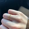 18K Gold Plated Thin Cable Knit Stackable Ring - Korean Style Fashion Knuckle Accessory