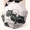 Rain or Shine Folding Travel Umbrella Cartoon Cat Sun Protection Umbrella  Girls