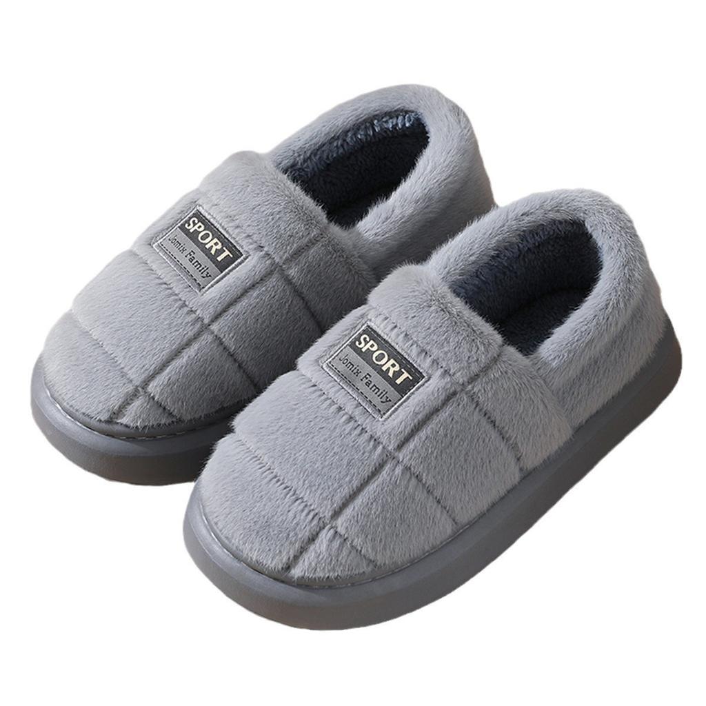 Herren Übergröße Tasche und Baumwollpantoffeln, Winter Indoor Hauskomfort und kältefeste Plüsch-Baumwollschuhe für Herren