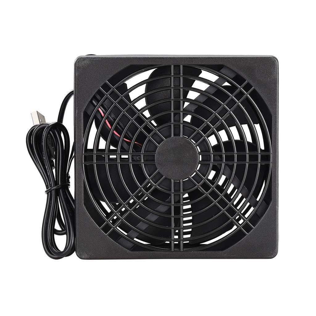 USB Router Cooling Fan Fit for AC88U R7000 Set Top Box Cooling Fan with Double Side Plastic Net Foot Pads 12cm