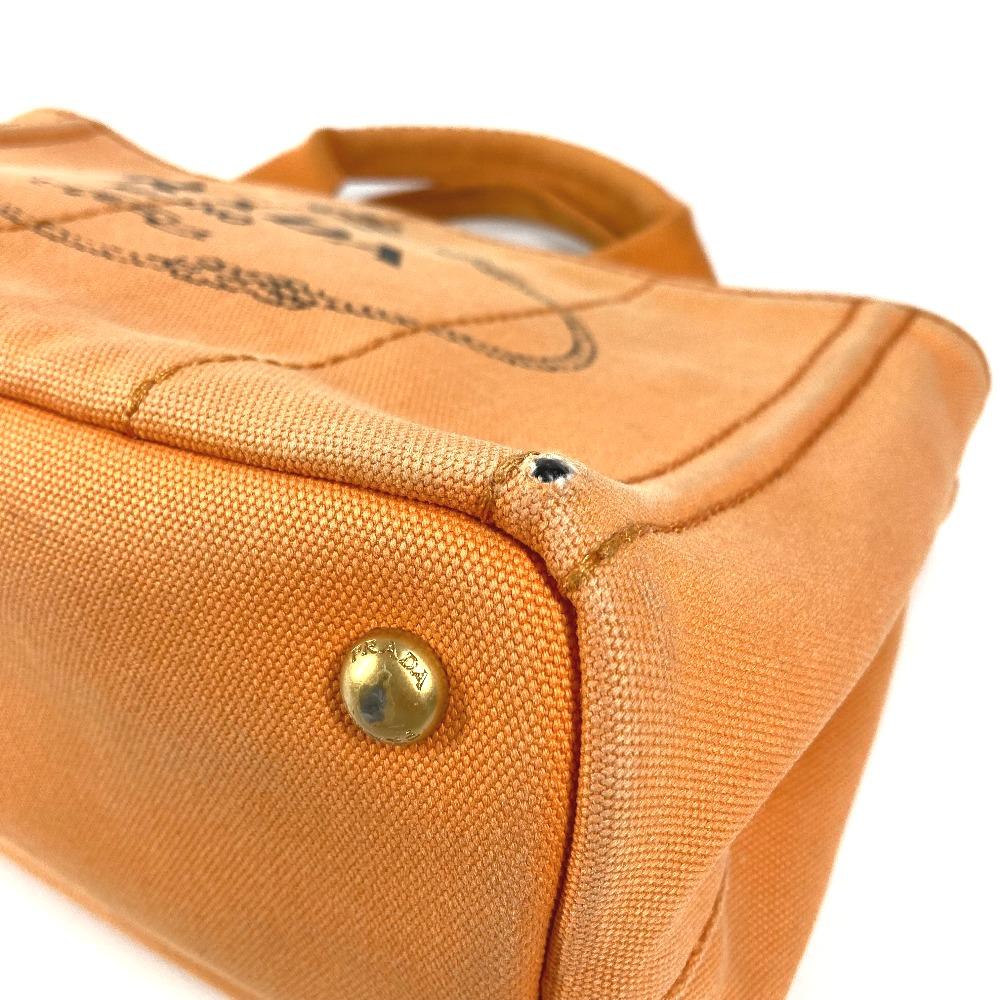 PRADA Canapa logo Handbag, Satchel bag, Tote bag Hand Bag Canvas Orange