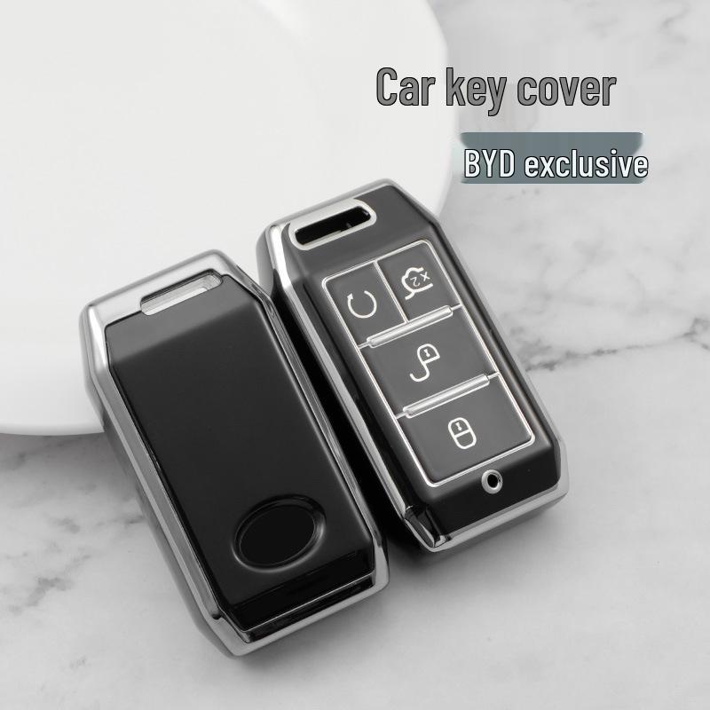 BYD Yuan EV360/ Qin E2 E3/ New Energy S2 Silver Edge Soft Rubber Car Key Case