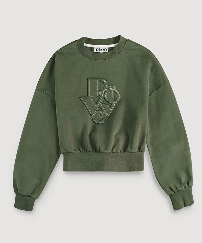 ROVVE Crop Cut Off Sweat Shirt (Deep Khaki)