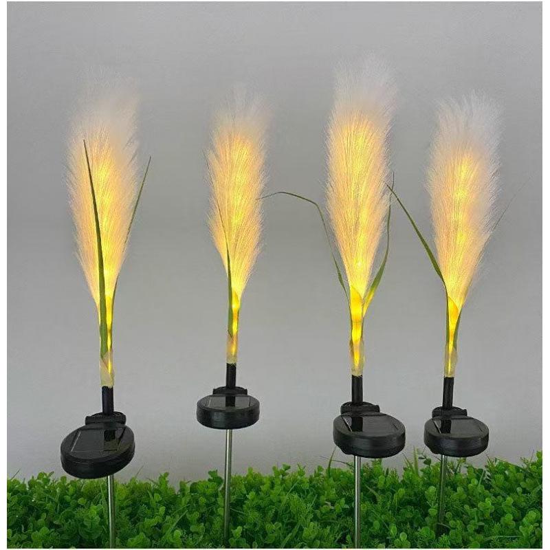 Solar Bamboo Silk Reed Garden Lamp: Outdoor Waterproof Fiber Optic Decor