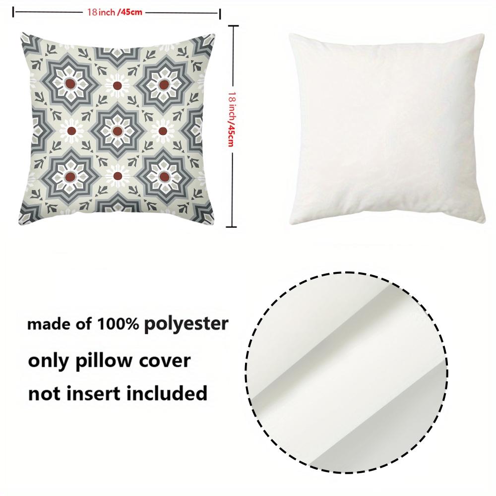 Bohemian Floral Tile Pattern Pillow Covers Pattern Cushion Cover Suitable For Sofa Bedroom Car Pillow Cover