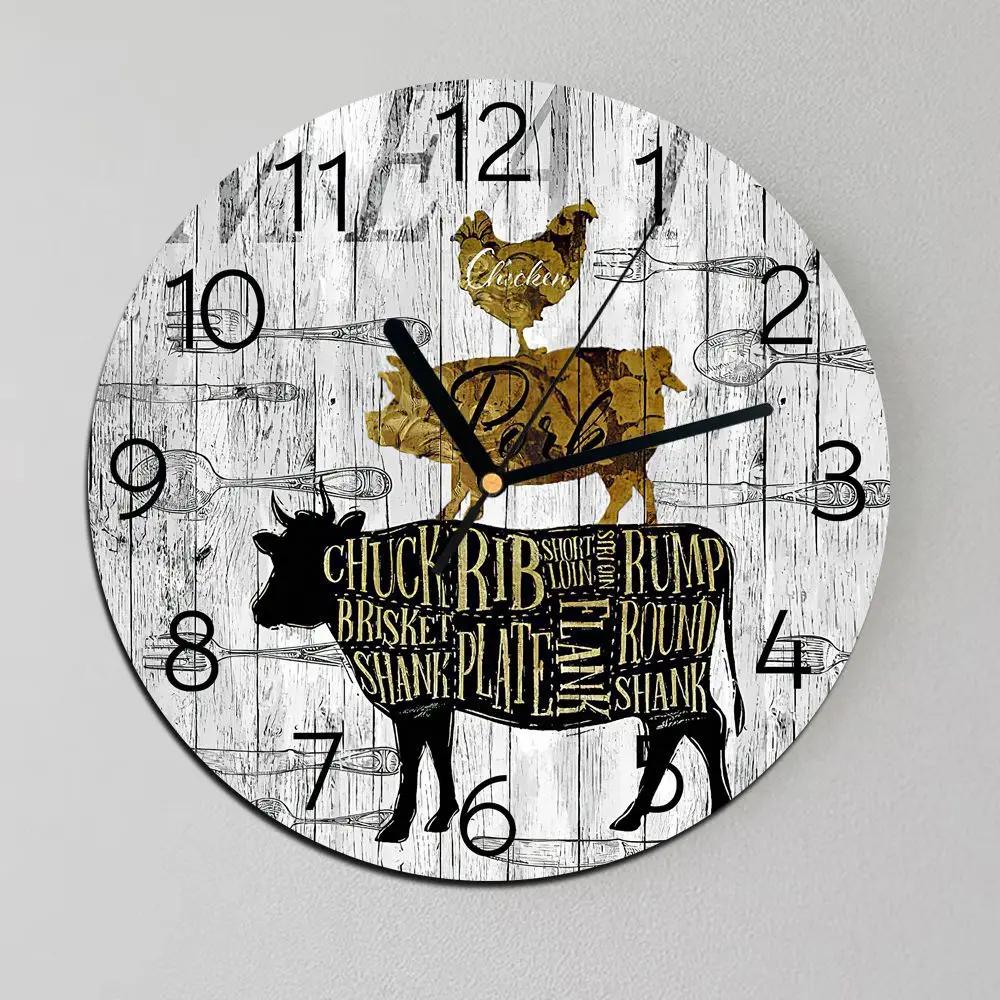10 Inch Silent Xyloid Wall Clocks Decorative Non Ticking Clock for Home Office Kitchen Bedroom Living Room, Bedroom, Study