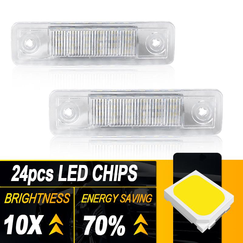 2PCS White Vehicle License Lamp Rear Plate Light For Opel Speedster 2000-2005 Astra F Estate 1991-1998 Buick Excelle 2008-2015