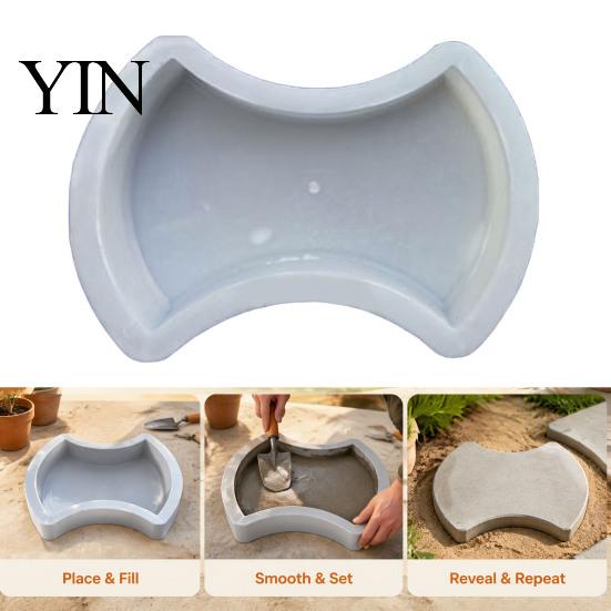 Easy Home Crafting Supplies Garden Stepping Stone Mold, Reusable Concrete Pathway Paver DIY Patio Flooring Mold Cement Pavement Mould for Backyard