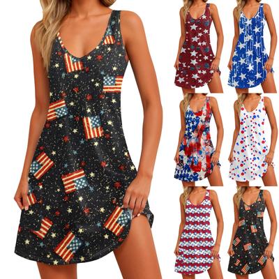 Kadın Casual Sundress Cepler Ile Yaz Boho Plaj Elbisesi Çiçek Bluzlar Kadın T-Shirt Elbise V Yaka Gevşek Tankı Elbiseler