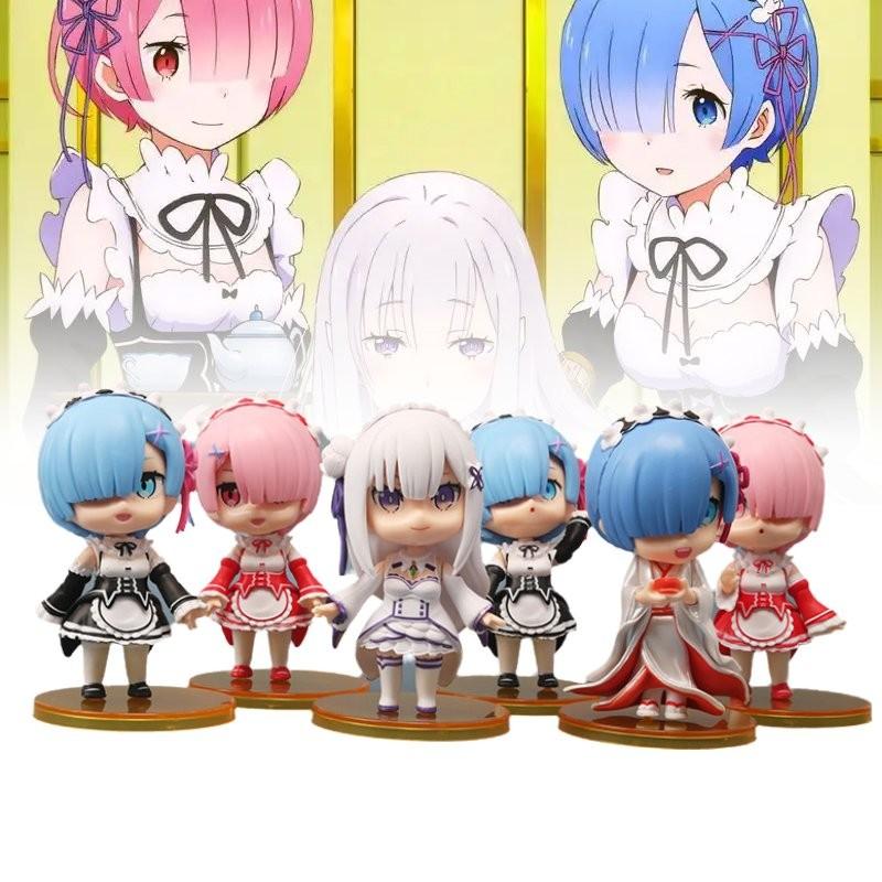 6pcs Re Life In A Different World From Zero Character Pvc Toy Model Xmas Gift