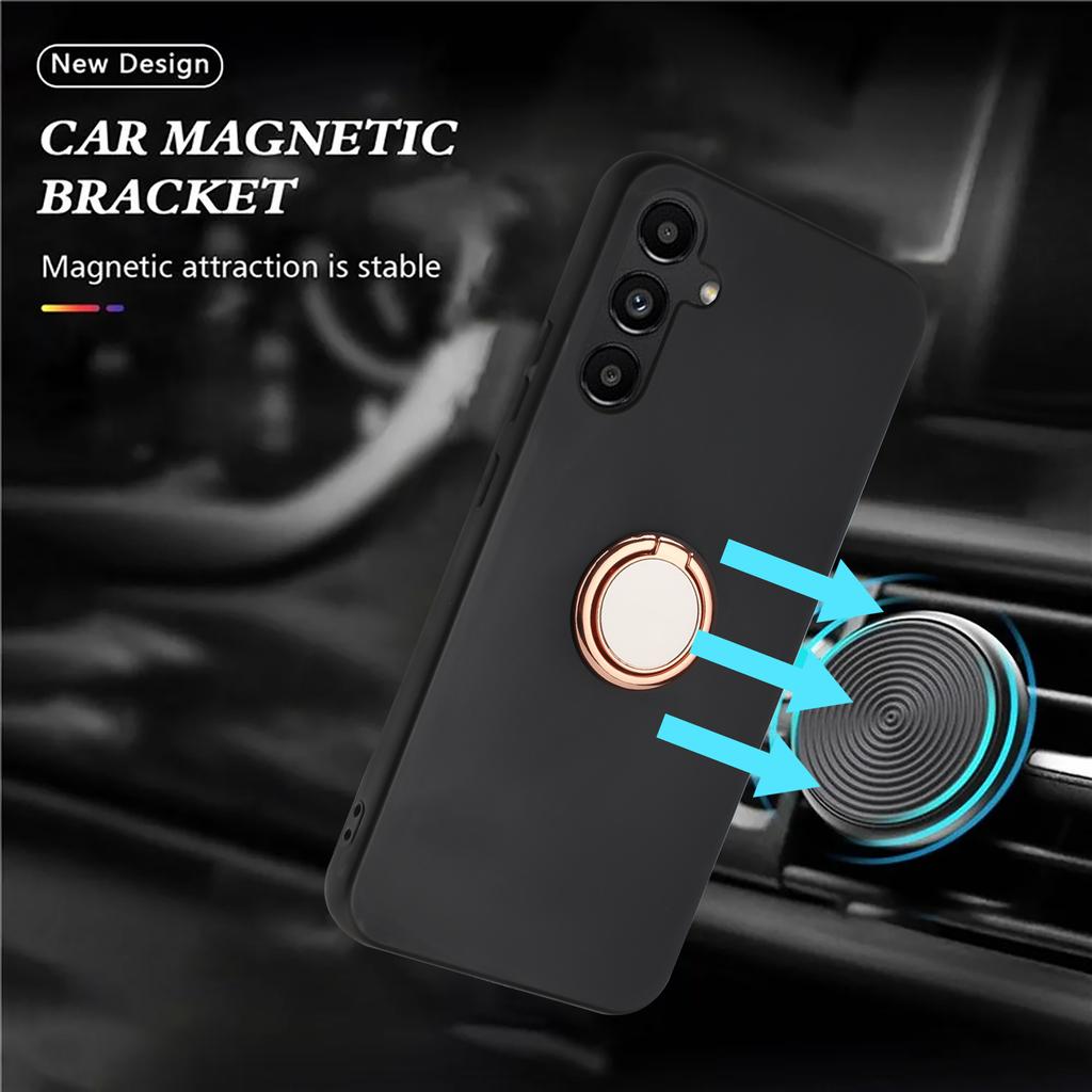 For Samsung Galaxy M35 5G Case Ring Kickstand Matte Soft TPU Phone Cover
