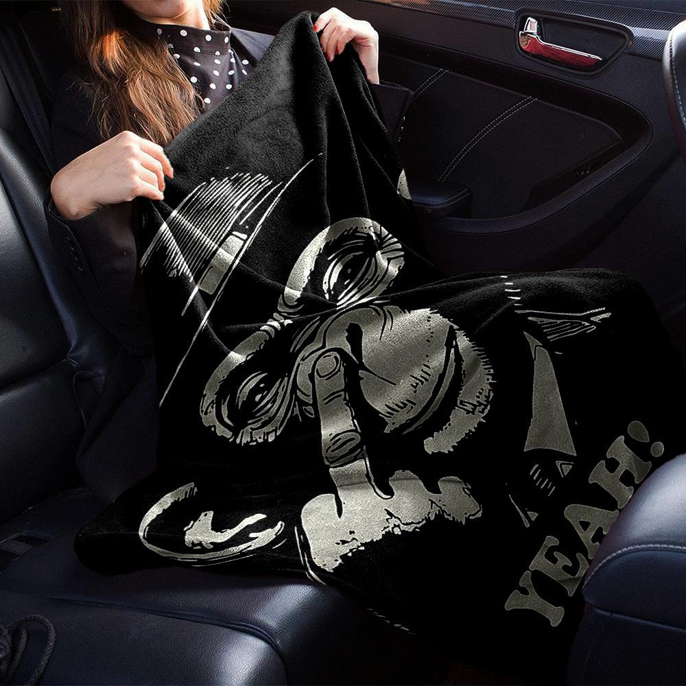 1pc Monkey Yeah! Throw Blanket Soft Flannel, Cozy All Season Polyester Perfect for Home, Office