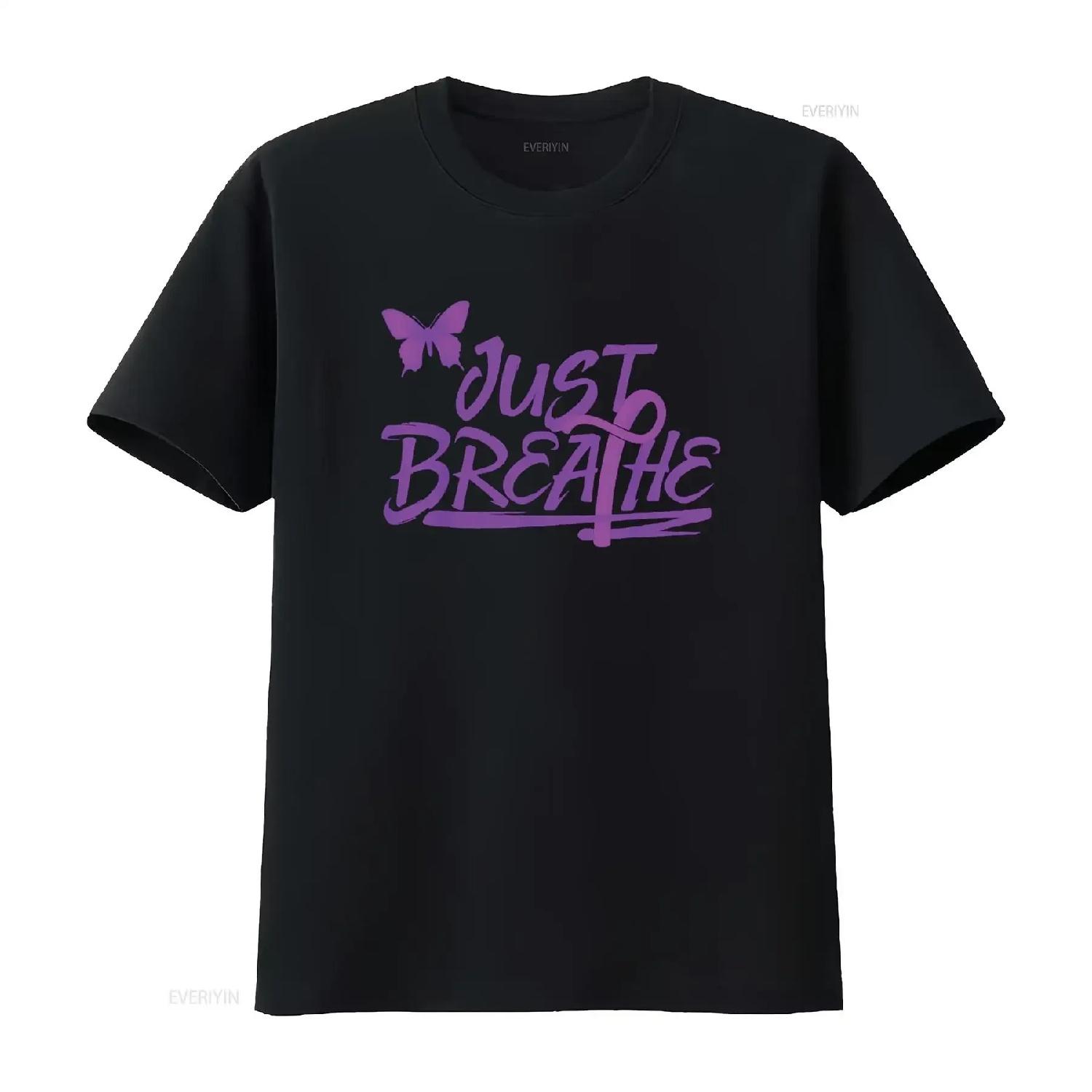 Domestic Violence Awareness Month Survivor Just Breathe Help T Shirt vintage Washed graphic Top For Everyday Wear Stylish S